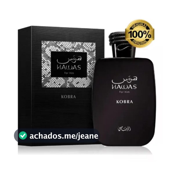 Perfume Hawas Kobra Rasasi 100ml Árabe Masculino Original Com NFe