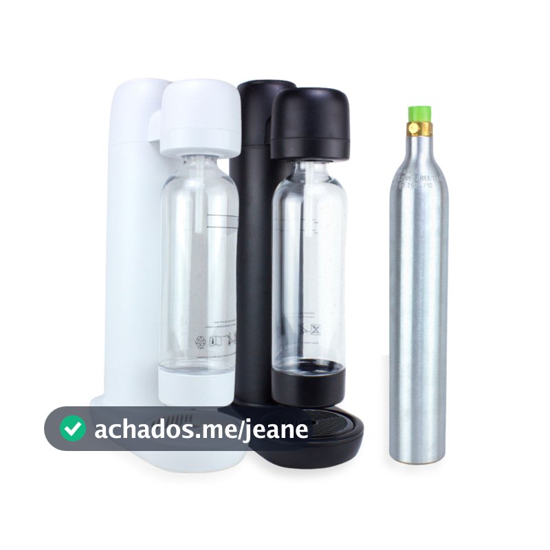 Máquina Fazer Água Com Gás Gaseificar Água Com Cilindro Branco ou Preto Manual