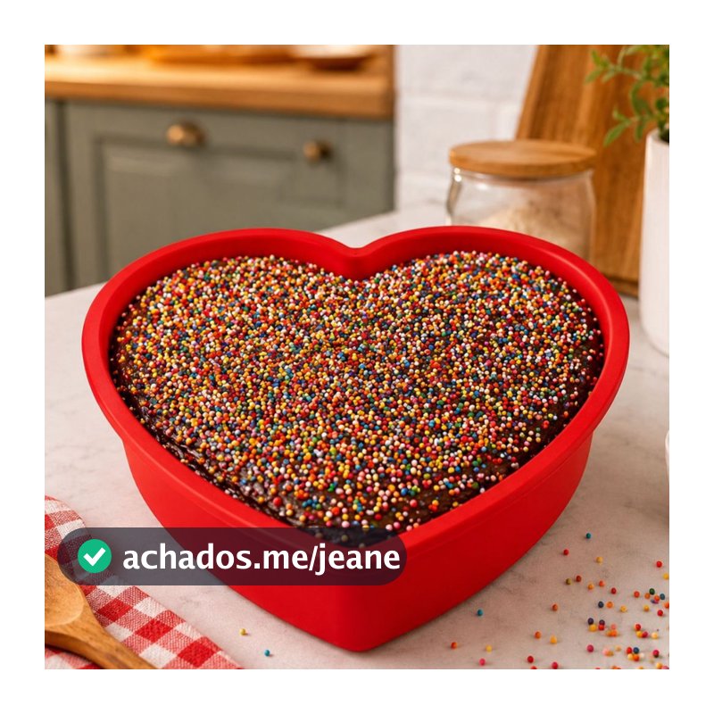 Forma de Silicone Coração 23,5x23x4cm Antiaderente Air Fryer Forno Assadeira Fritadeira Elétrica Vermelha Cinza Clink