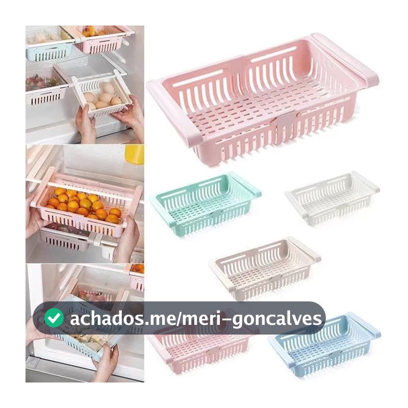 Organizador Geladeira Multiuso Gaveta Móvel Ajustável