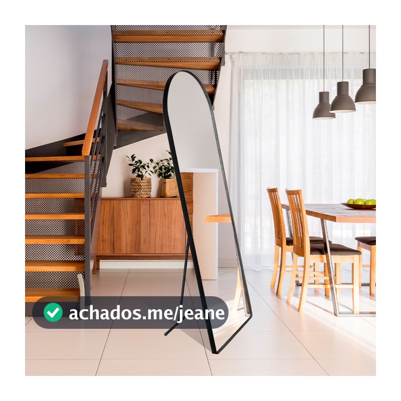 Espelho Corpo Inteiro Vitral 150x50cm C/ Suporte De Chão