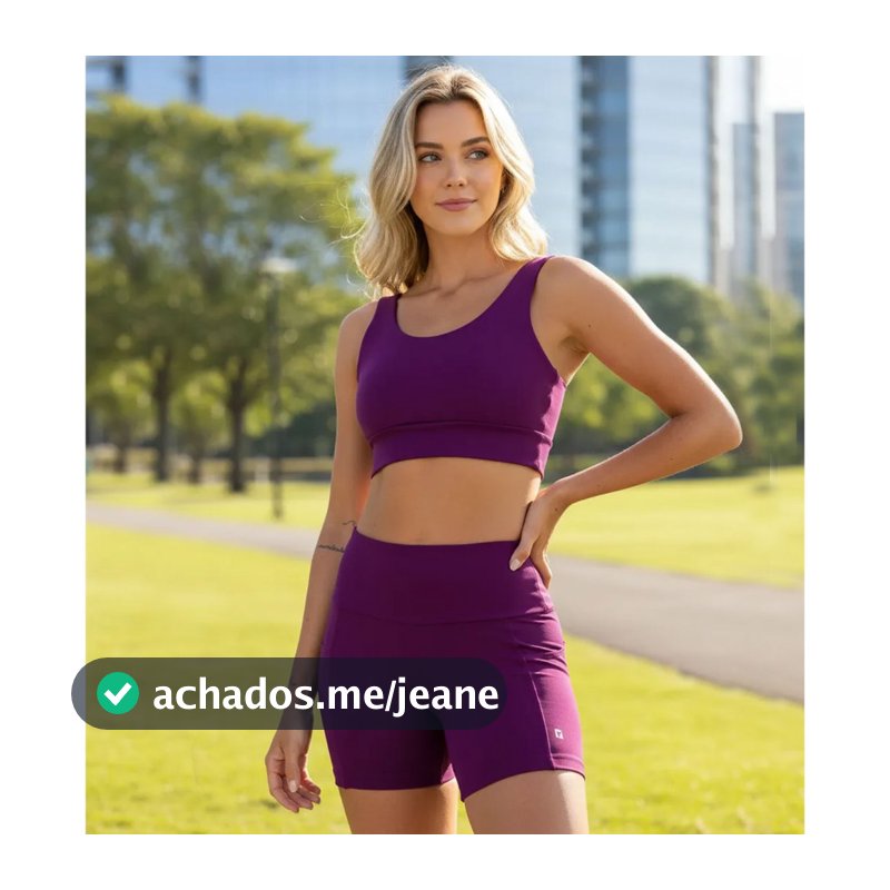Conjunto de Academia Shorts e Top Alta Sustentação Shorts com Bolsos Ciclico