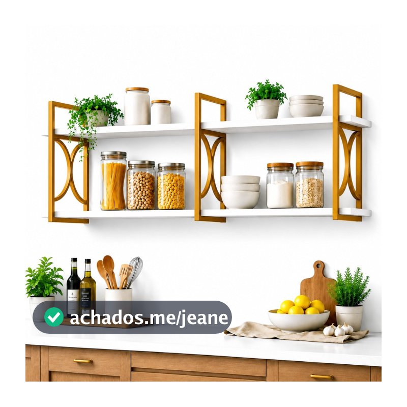 Prateleira Industrial Suspensa Nicho Decorativo Organizador  Parede MDF Premium Sala Quarto Cozinha