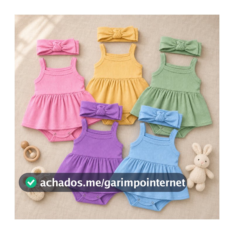 Body Vestido Infantil Canelado Tapa Fralda De Pressão Conforto Kit 2, Kit 3 e Unidade
