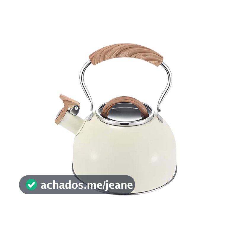 Chaleira 2,0L Linha Indução Vanilla com Apito e Cabo Baquelite Amadeirado MTA - 1219