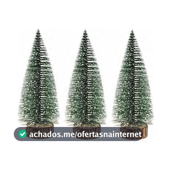 3 Mini Árvore De Mesa Nevada Ou Dourada Enfeite Decoração Festa Natal