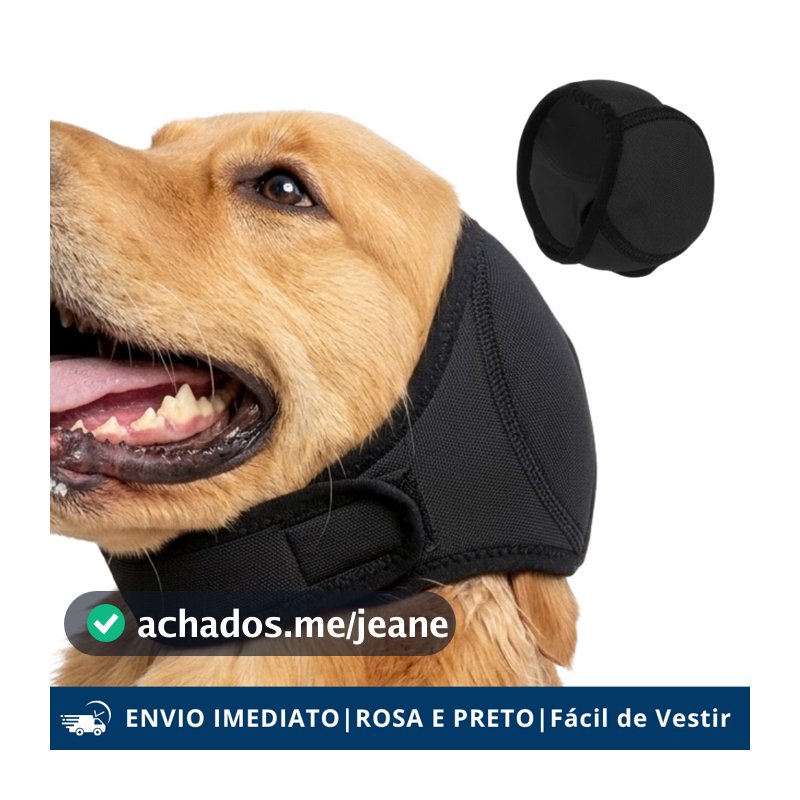 Protetor de Orelha Antirruído para Cachorro Calmante Abafador Ruído Fogos Trovão P M G Pet