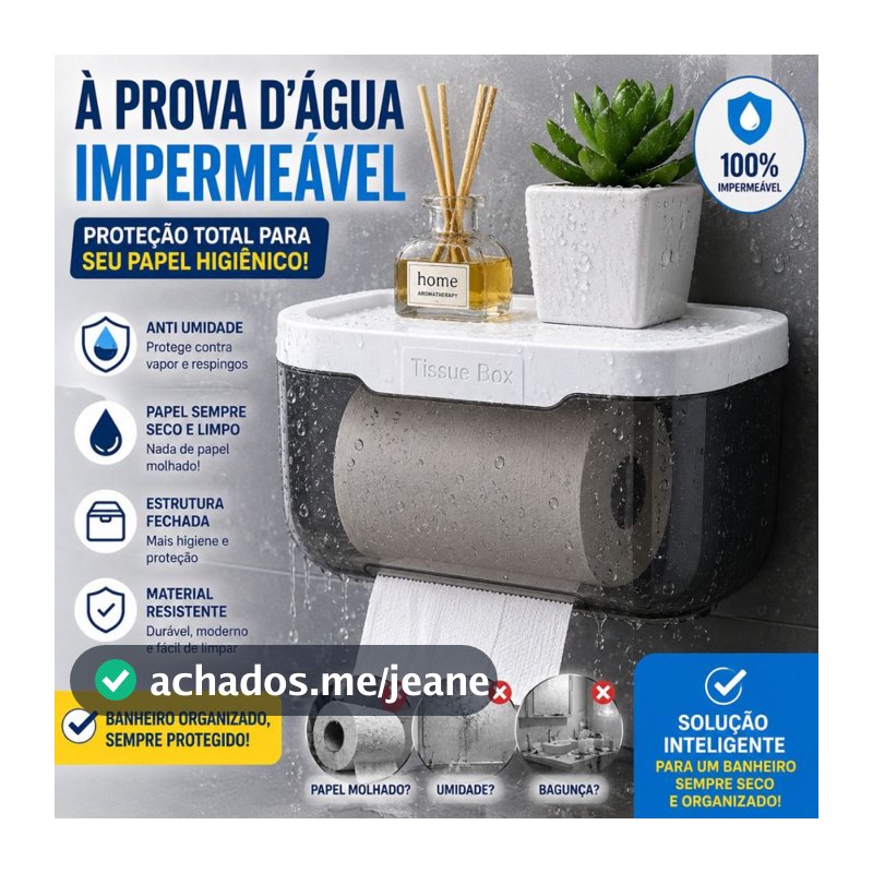 Suporte De Papel Higiênico De Plástico Montado Na Parede Para Banheiro Armazenamento À Prova D'água