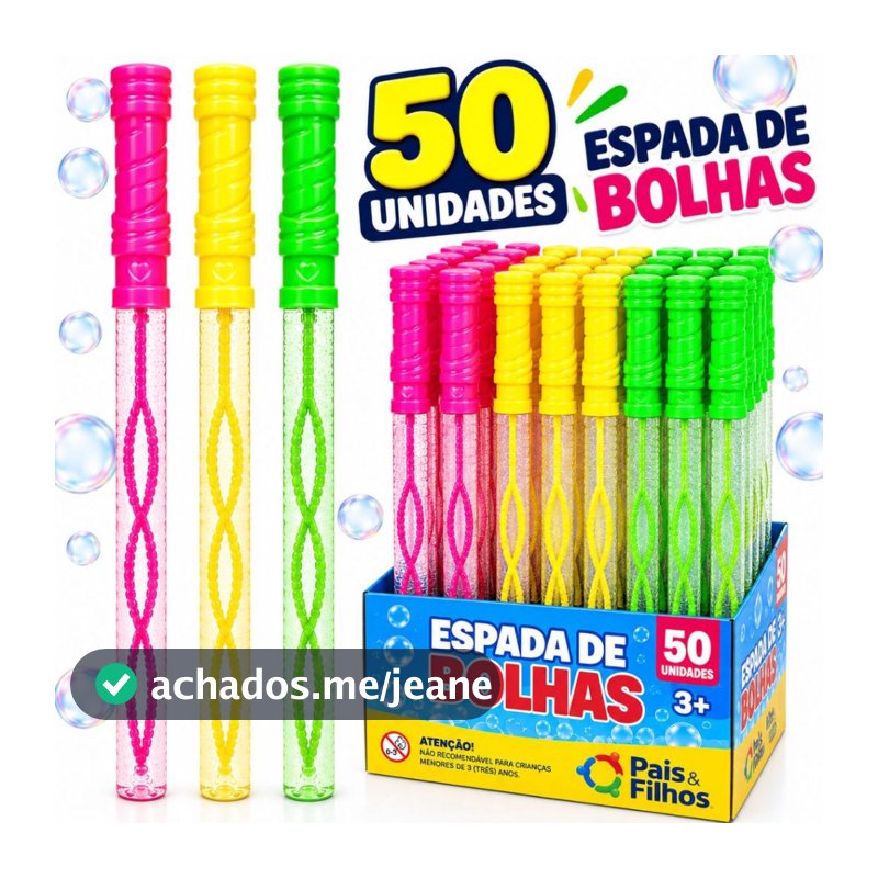 Kit 10/20/30/40/50 Bolha Bolinha De Sabão Formato Espada Gigante Bastão De Bolhas Lembrancinha Festa Infantil