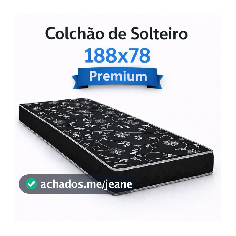 Colchão de Solteiro  D20 188x78x12 Selo Inmetro Alta Densidade 100% Espuma Antiácaro e Antialérgico