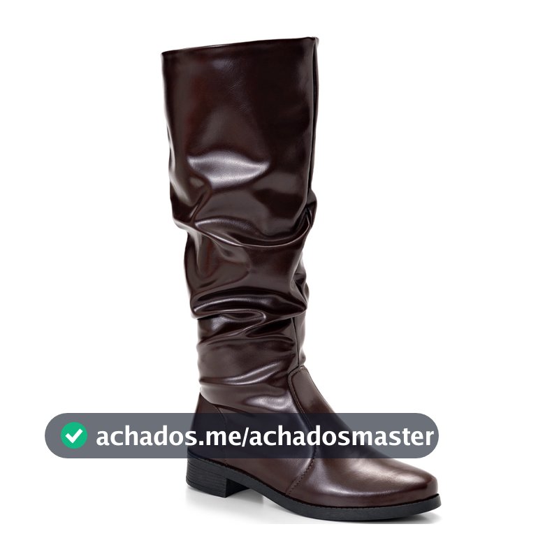Bota Feminina Lumiss Montaria Slouchy Enrugada Salto Baixo Bico Redondo