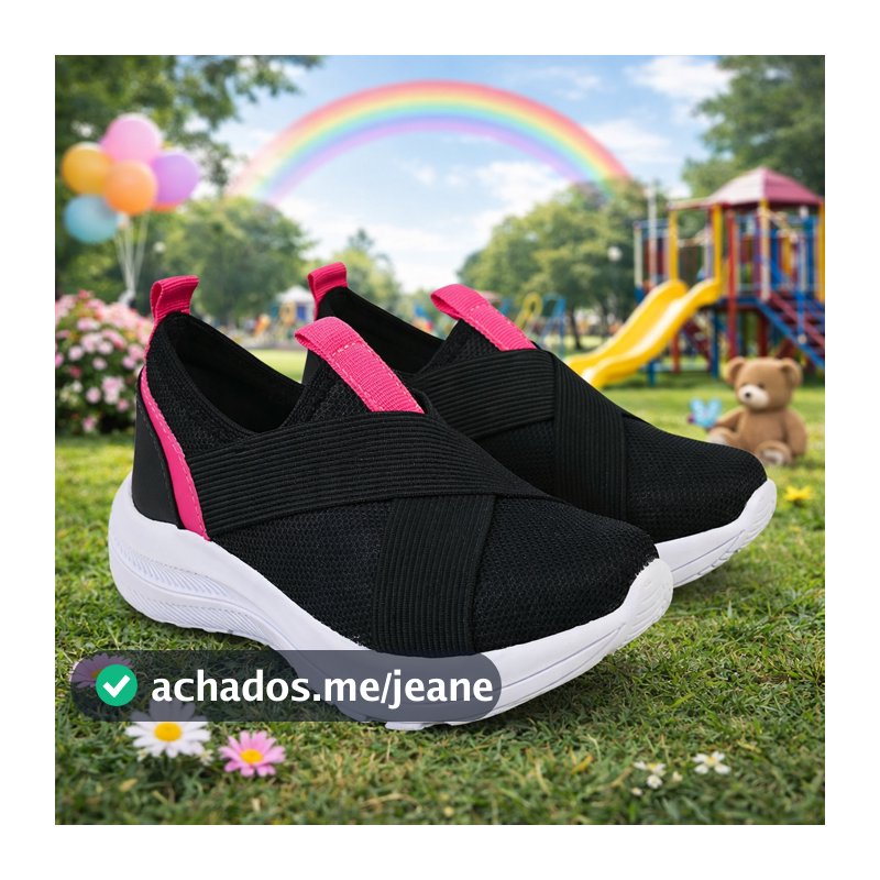 Tenis Calce Facil infantil Menina Escolar Elastico Confortavel