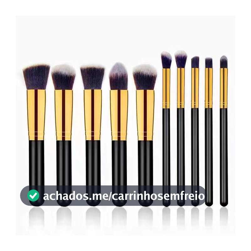 Pincel de Maquiagem Kit 10 Peças Pincel Kabuki Precisão  Conjunto De Maquiagem Para Sombra Delineador Lábios Pó Base