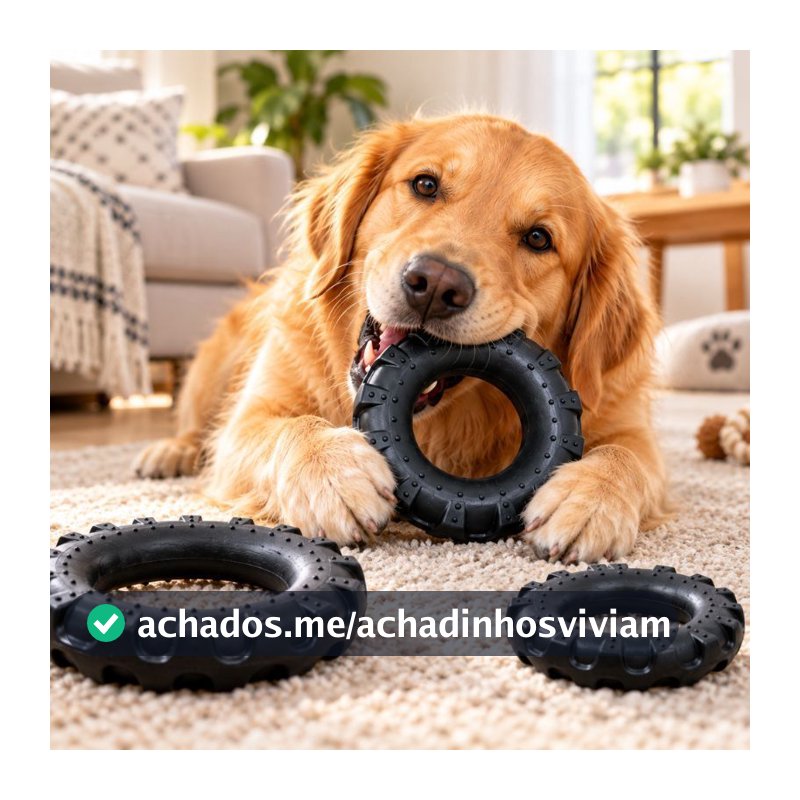 Pneu Mordedor de Borracha Maciça Para Cães Tamanhos M, G e GG