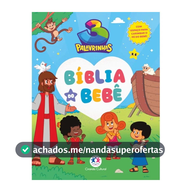 Livro 3 Palavrinhas Bíblia do Bebê Capa Dura