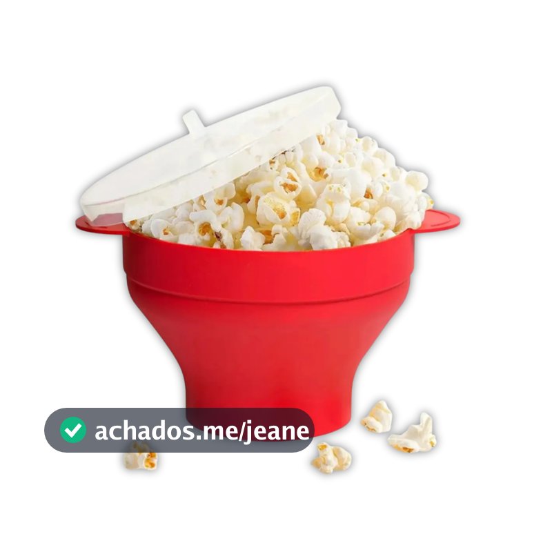 Pipoqueira Grande Para Micro-ondas Sem Óleo Balde Pipoca Silicone Redonda Com Tampa Livre BPA