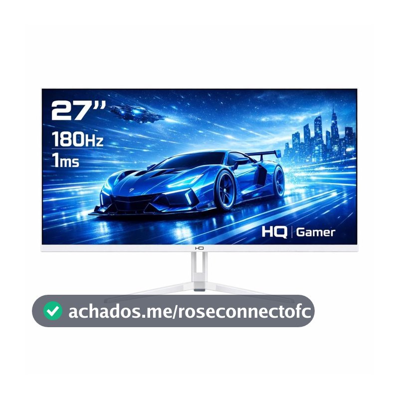 Monitor Gamer HQ 27" Branco Curvo 1ms, 200Hz, AMD FreeSync, Full HD, HDMI, DP, Frameless HQW27C200