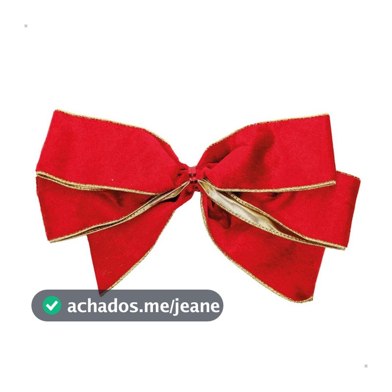 Kit 4 Laços De Veludo Vermelho E Dourado Natal 25cm