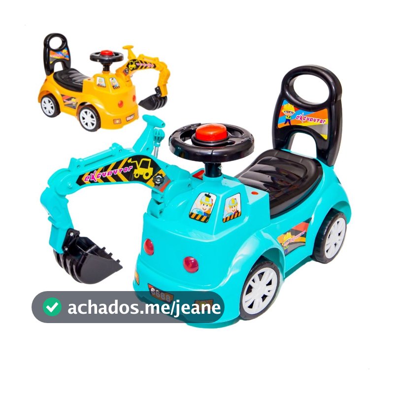 Escavadeira Gigante Infantil Trator de Brinquedo Retroescavadeira