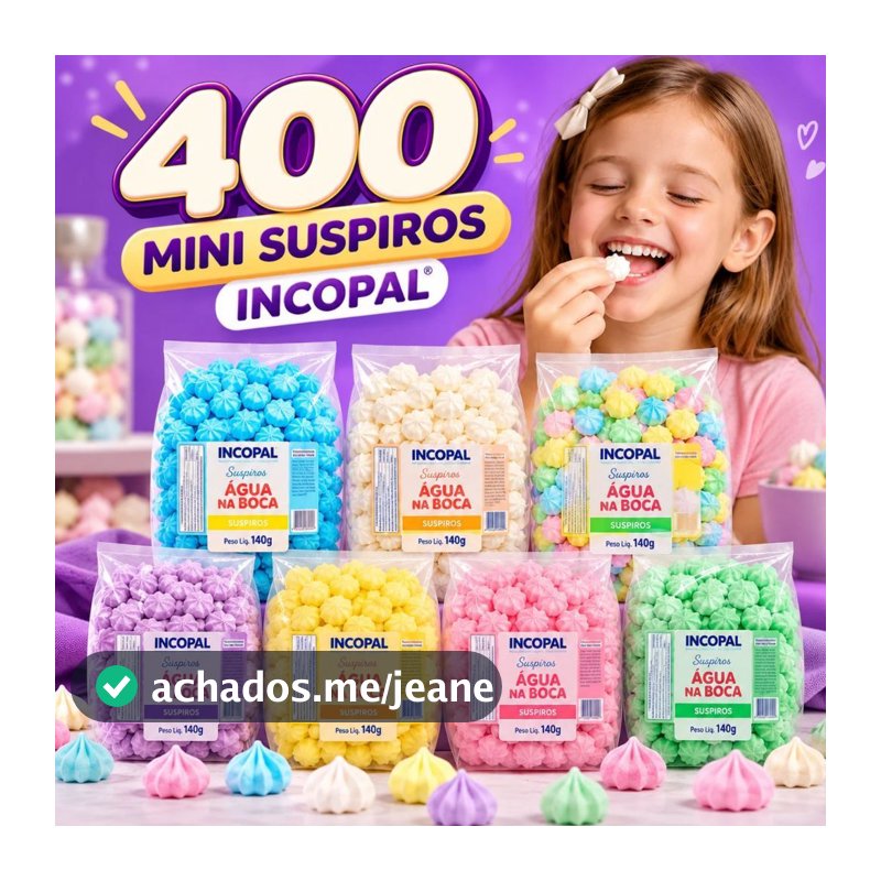 400 Mini Suspiros Incopal Lembrancinha Festa Aniversário Decoração Bolo Doce 2 Pacotes 140g Coloridos