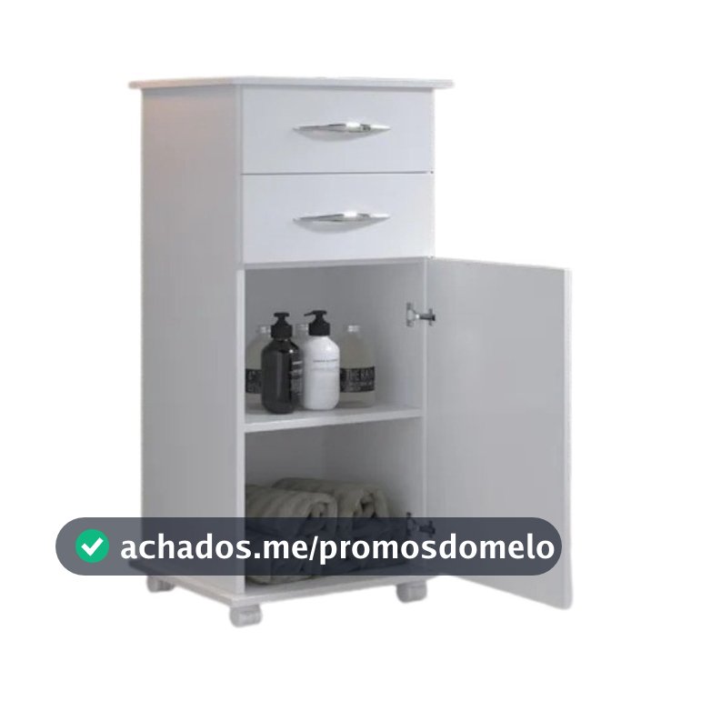 Mesa Auxiliar Banheiro Utensílios C/2 Gavetas C/Rodinhas