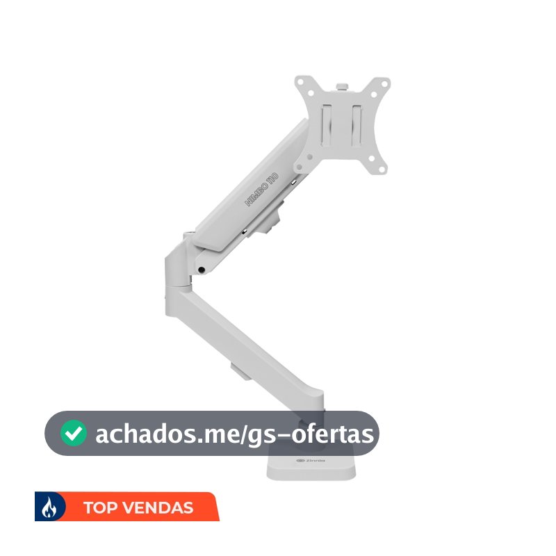 Suporte Articulado Para Monitor 13 a 32 Pistão a Gás Ajustável Zinnia Nimbo 110 Branco