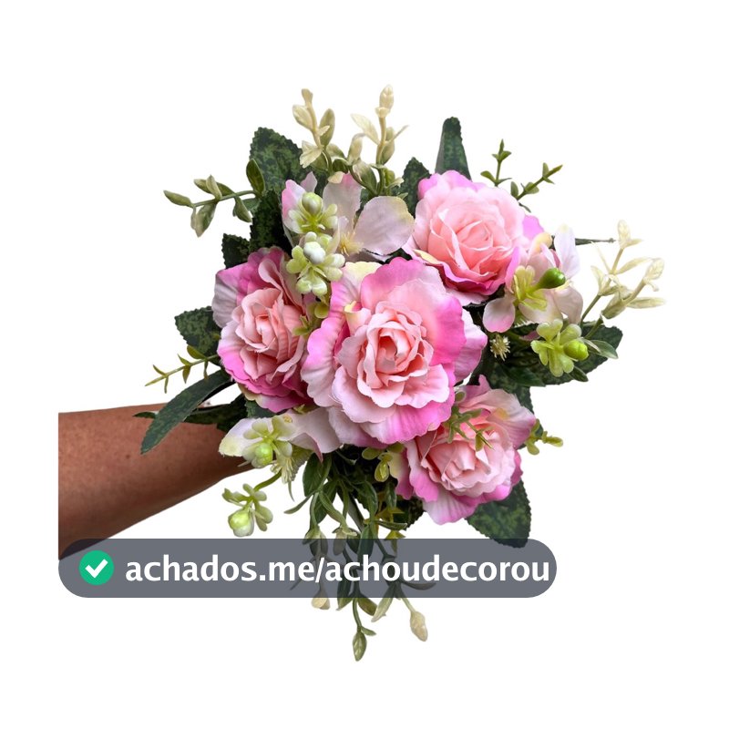 Buquê de Rosas e Flores com Folhagens Artificial