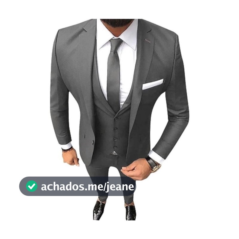 Terno Slim Masculino Executivo de Luxo Chumbo - ( Calça + Blazer )