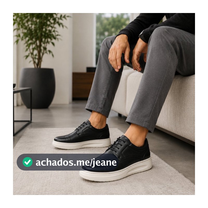 Sapato Casual Masculino Social  Confortável Solado Branco Elegante Leve Macio Moderno Premium