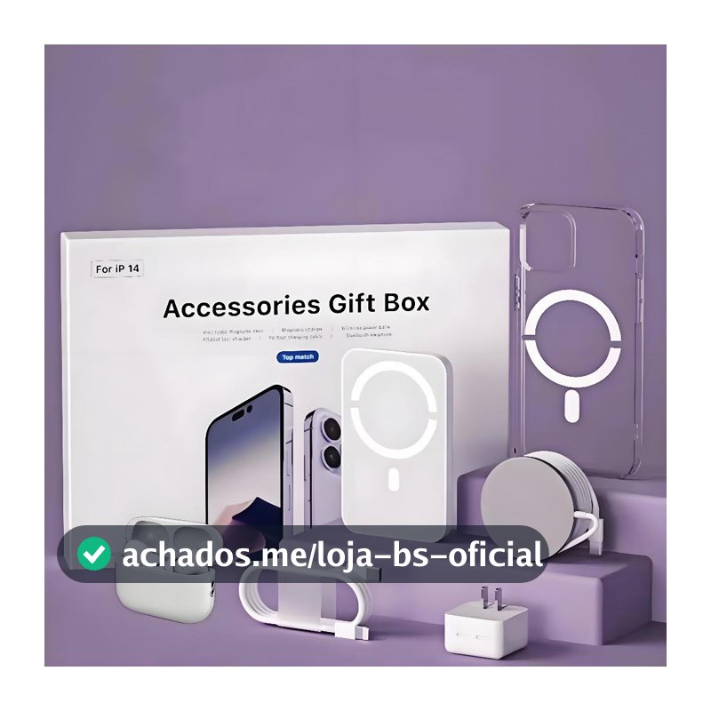 Kit Completo para iPhone 6/13/14/15 - Carregador Indutivo, Cabo de Dados, Fone Bluetooth e Power Bank P2