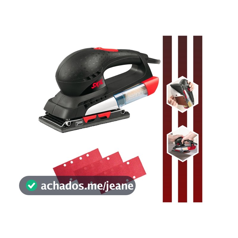 Lixadeira Orbital Modelo 7351 Potência de 200W Com 3 Lixas e 1 Coletor de Pó Skil