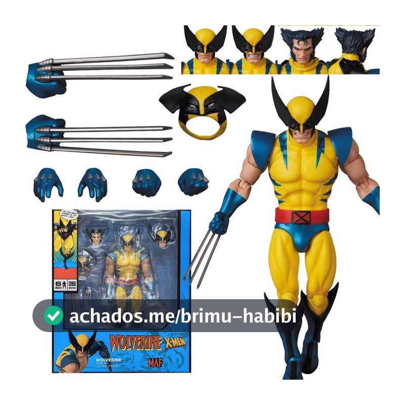 Figura de ação Wolverine Mafex 096 versão em quadrinhos modelo articulado