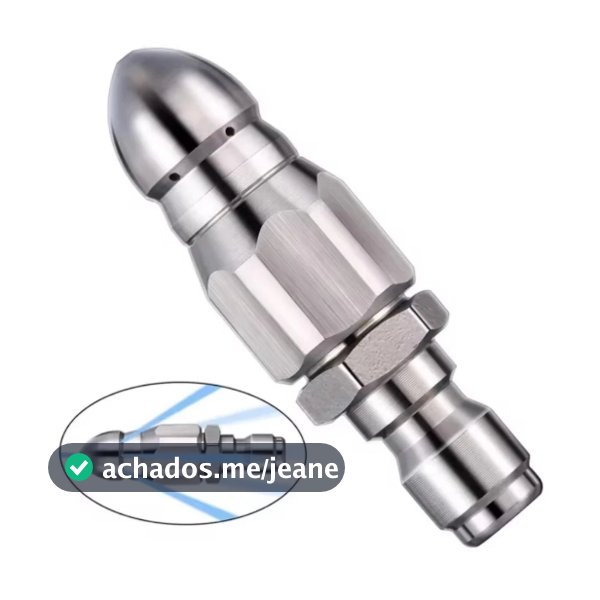 Bico Desentupidor de Tubulação 7 Jatos para Lavadora de Alta Pressão Limpeza de Canos e Esgoto