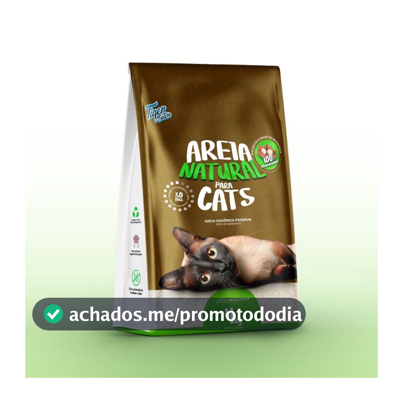 Areia Higiênica Natural Biodegradável Gatos Tiger Cats 4kg forma torroes firmes em 5 minutos