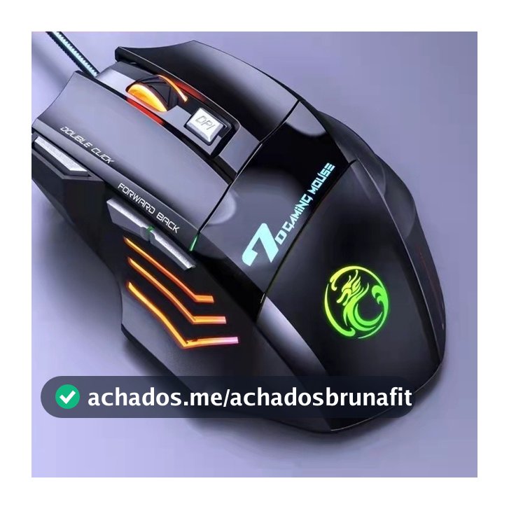 Mouse Gamer Jogos Laser 3600dpi Usb Com Fio Led 7 Botões Iluminado