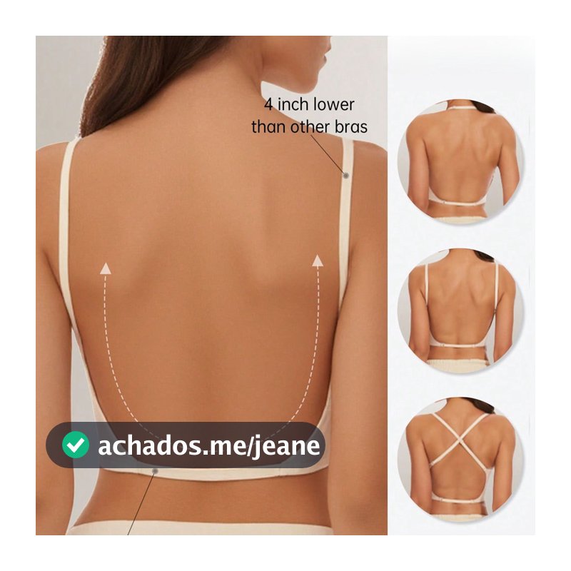 Sutiã sem costura e sem costas em forma de U, sutiã de costas bonitas, push-up para seios pequenos com almofadas para us