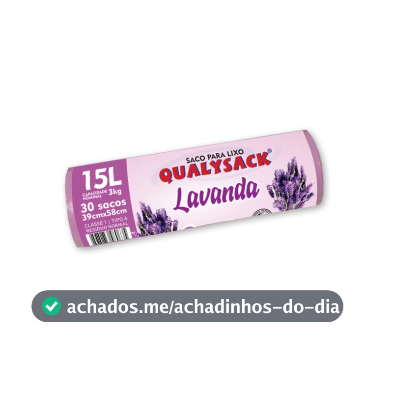 Saco De Lixo Pia e Banheiro com Aroma Lavanda 30 Un - 15L