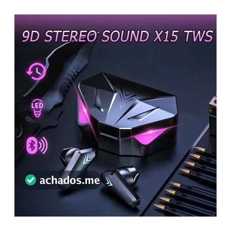 X15 Fone De Ouvido para Jogos Bluetooth 5.Tws Stereo Ultra Baixa Latency Gaming Headset