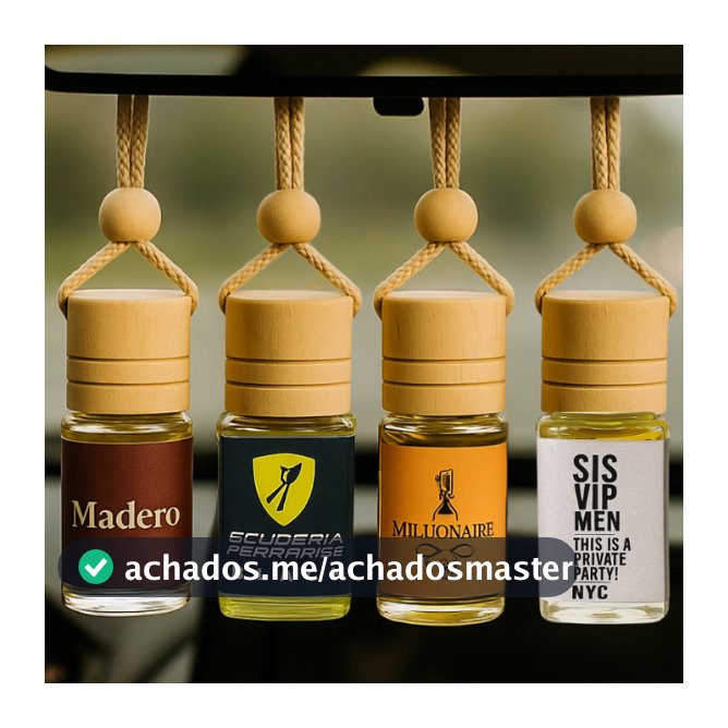 KIT 4UN - Cheirinho Automotivo Aromas de Luxo Personalizado 10ml - Aromatizador Cheirinho de Carro