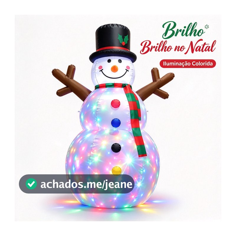 Enfeite Natal Jardim Telhado Boneco Neve Gigantel Inflável Inflatable Snowman With Rotating Led Lights For Christmas Dec