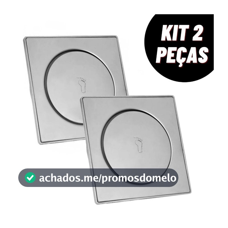 Kit Ralo Inteligente Click 10x10 15x15 Cm Inox Banheiro Lavabo Veda Cheiro
