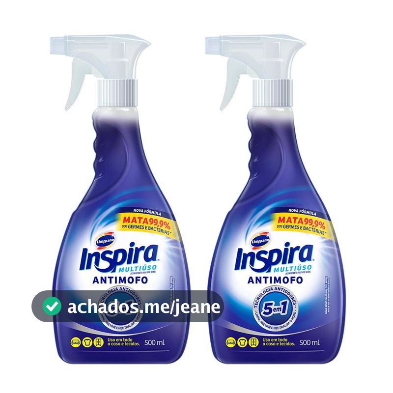 Kit 2 unidades Spray Antimofo Limppano Desinfetante 5 em 1