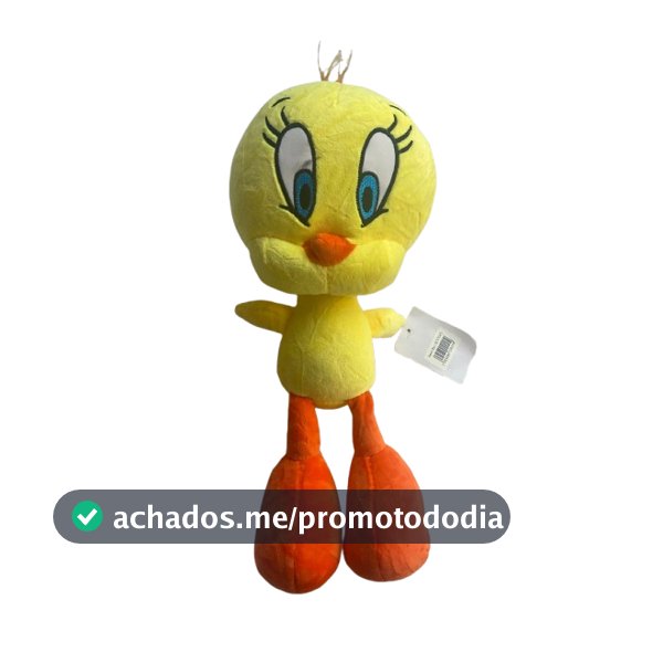 Piu Piu Pelúcia Looney Tunes Boneco Infantil Amarelo com 30cm