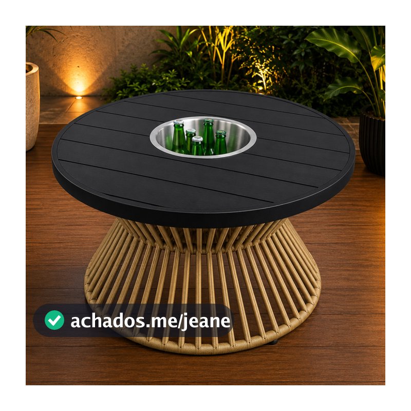 Champanheira Com Balde De Aluminio Para Gelo Bebida Redonda Festas Jardim Praticidade