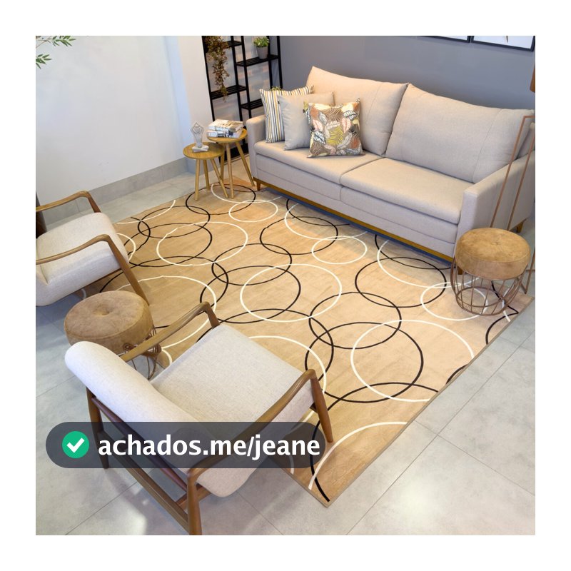 Tapete para Sala 300x200 Moderno Luxuoso Aveludado Pelo Baixo Macio Antiderrapante Decorativo Sofisticado