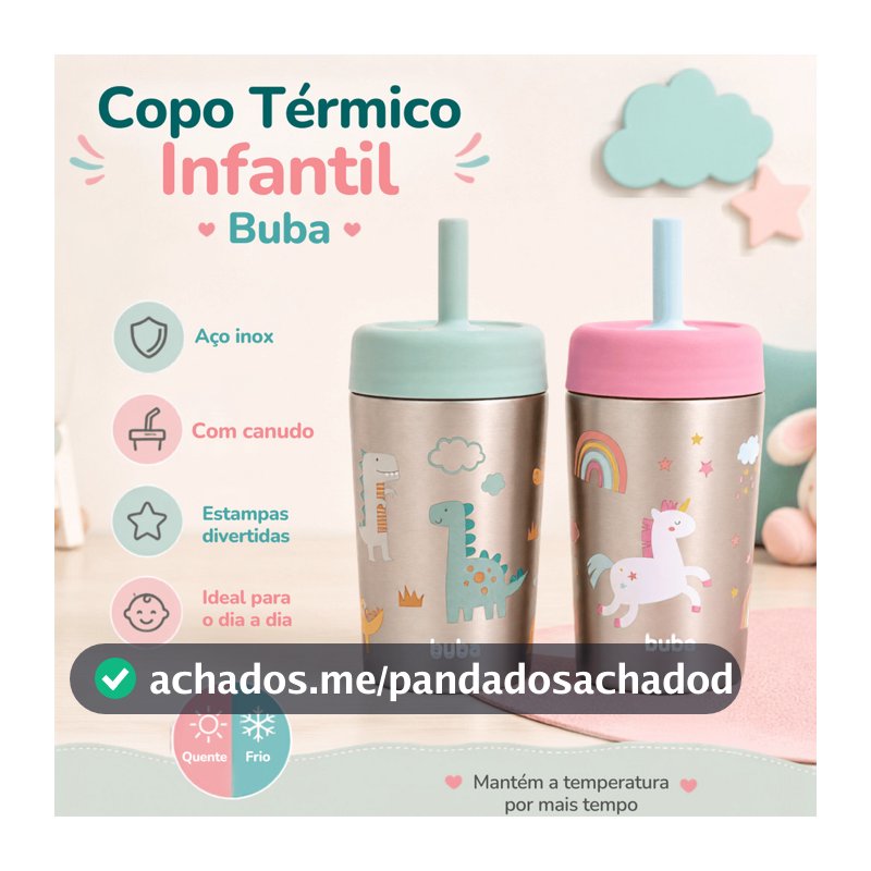 Copo Térmico Infantil Anti-vazamento De Silicone 400ml Buba Magic para Bebê Infantil  Menina e Menino - Envio Imediato