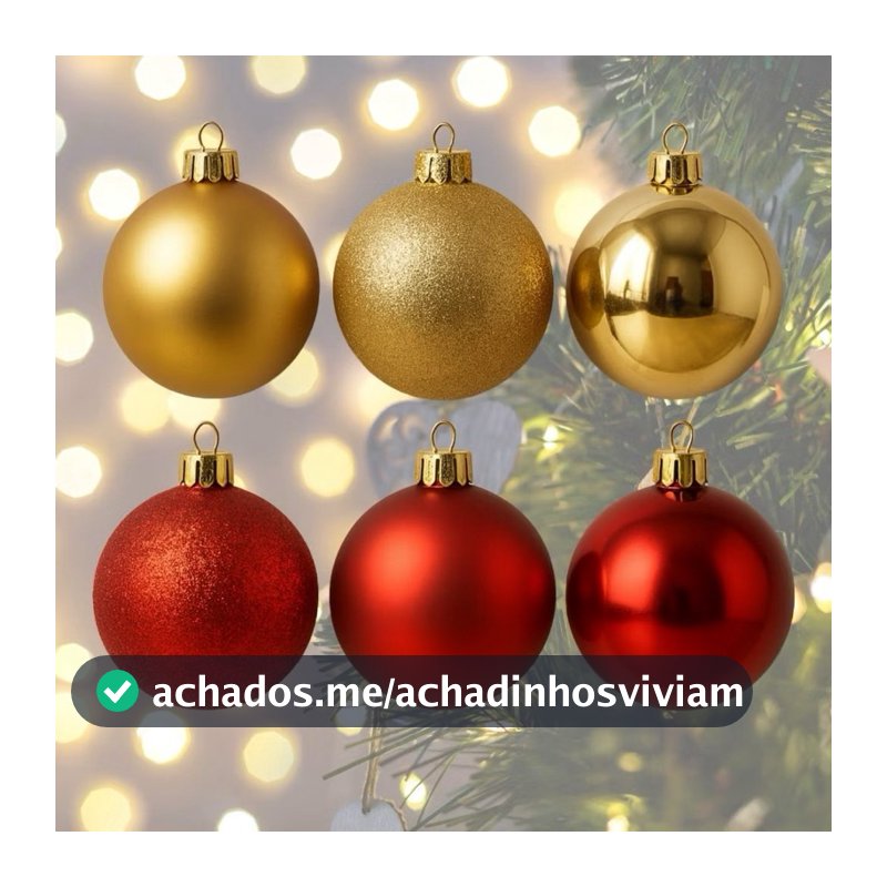 Kit 8/16/24 Bolas de Natal 8cm Vermelhas e Douradas – Decoração para Árvore e Festas Natalinas