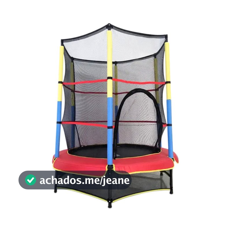 Cama Elástica Pequena 138cmX163cm Play&Fun Colorida