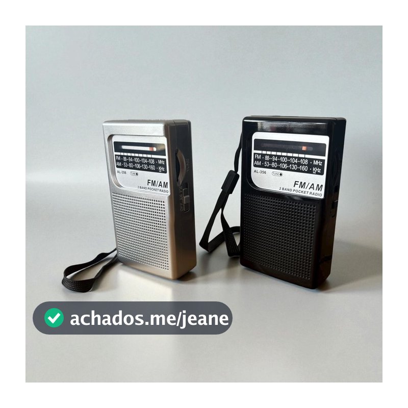 Mini Rádio Portátil De Bolso Recarregável e A Pilha FM/AM Retrô Vertical Altomex Presente Pai Mãe Vó