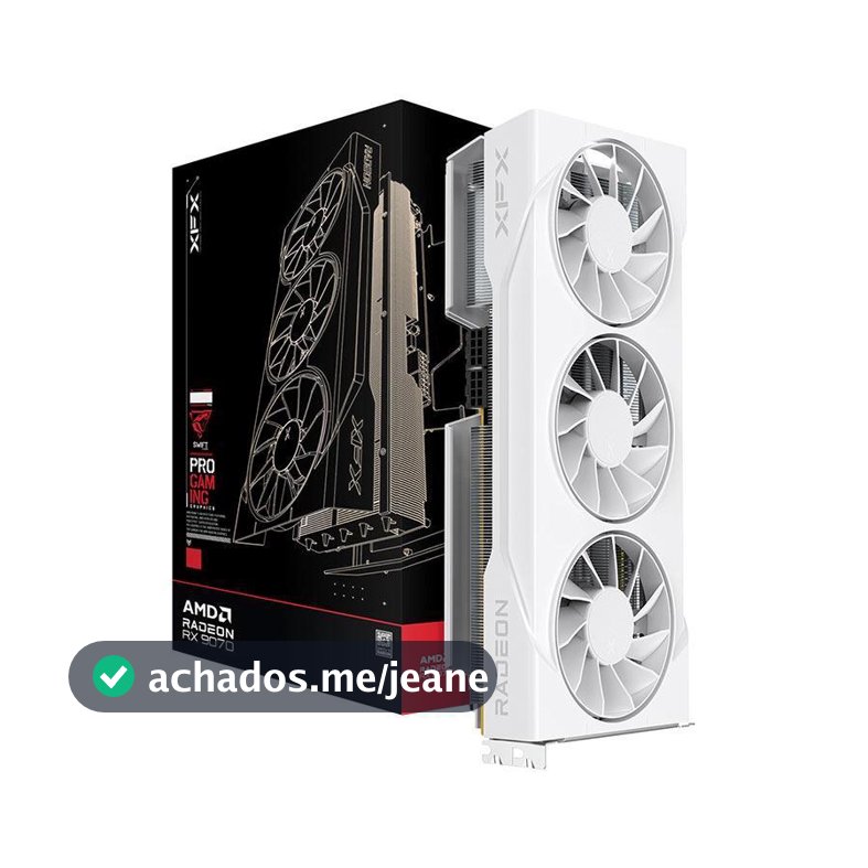 Placa de Video XFX Swift Radeon RX 9070GRE White Triple Fan Gaming, 12GB, GDDR6, 192-bit, RX-97GRE29W7